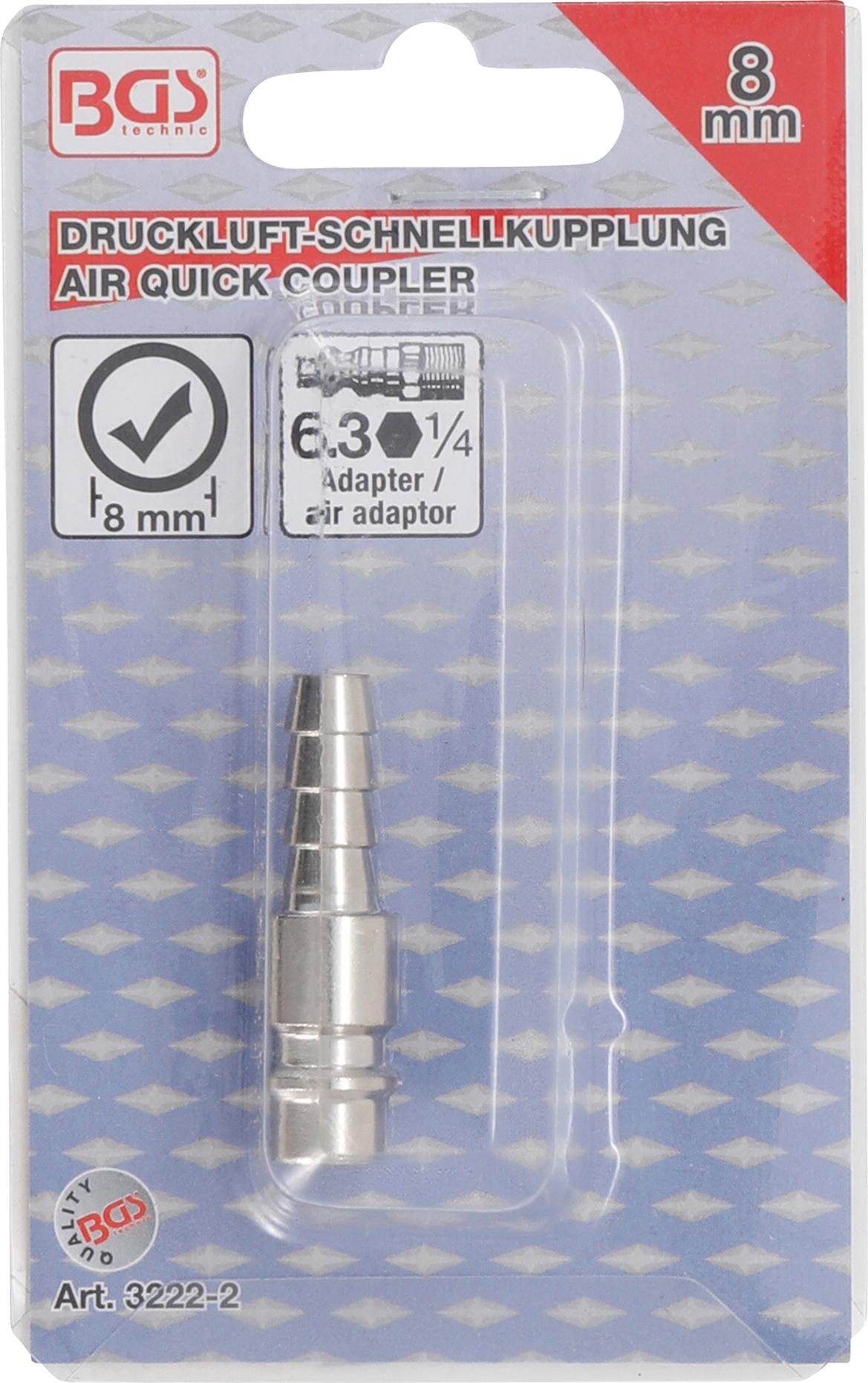 AIR NIPPLE WITH 8 MM HOSE CONNECTION (3222-2)