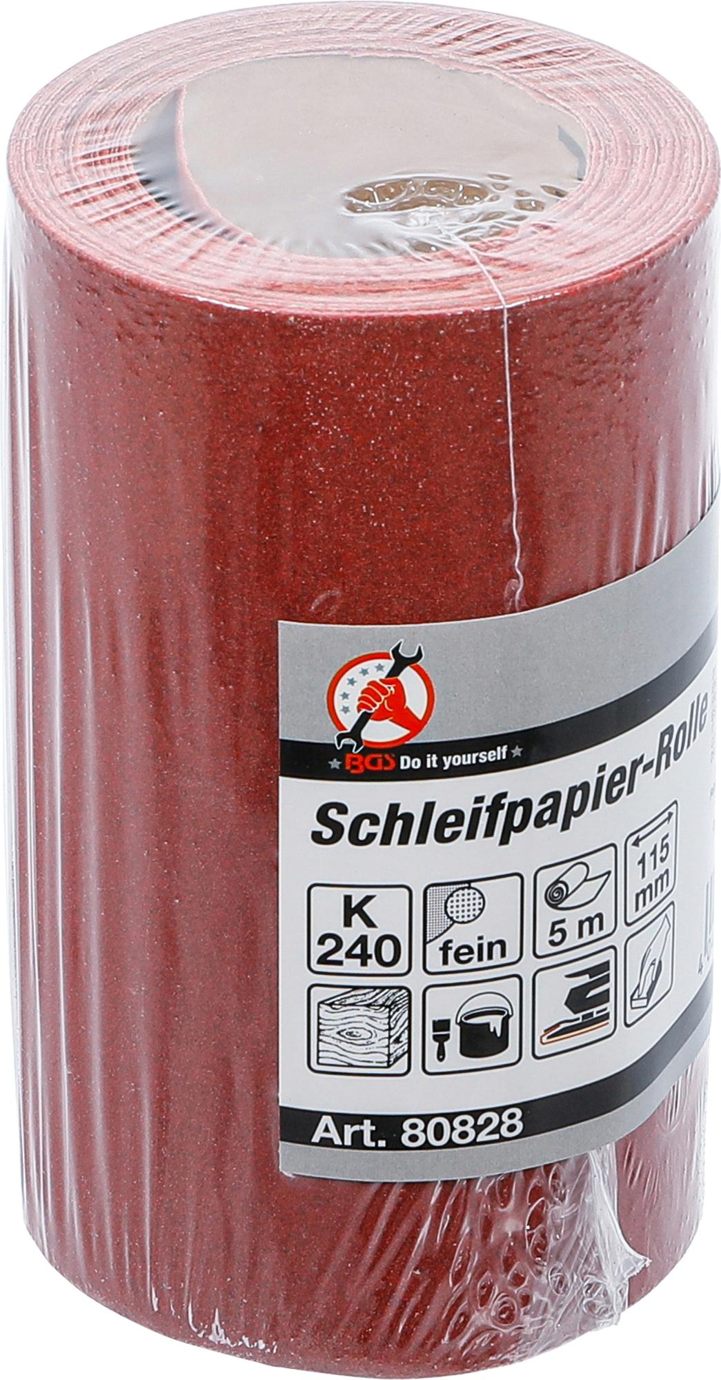 ABRASIVE PAPER ROLL | 115 MM X 5M | GRAIN SIZE 240 (80828)