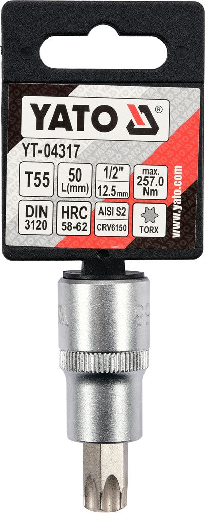 SOCKET BIT TORX 1/2" T55 L55MM (YT-04317)