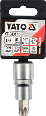 SOCKET BIT TORX 1/2" T55 L55MM (YT-04317)