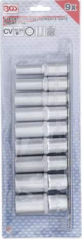 SOCKET SET, 12-POINT, DEEP | 12.5 MM (1/2") DRIVE | 10 - 24 MM | 9 PCS. (5253)