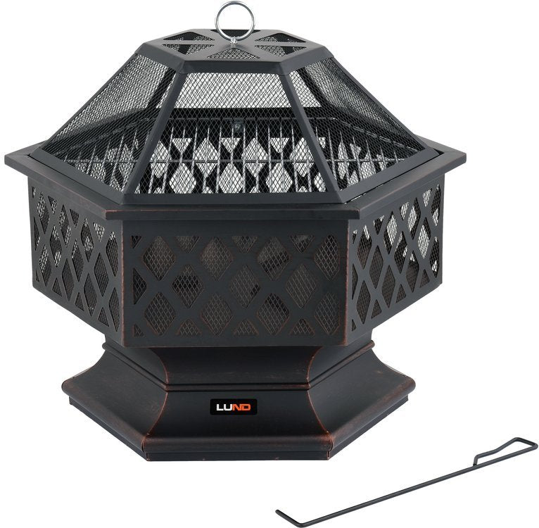 GARDEN STEEL FIRE PIT WITH GRILL 70X60CM (99703)