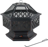 GARDEN STEEL FIRE PIT WITH GRILL 70X60CM (99703)