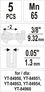 LINKS FOR CHAIN 3/8" / 0,05 SET 5PCS (YT-84977)