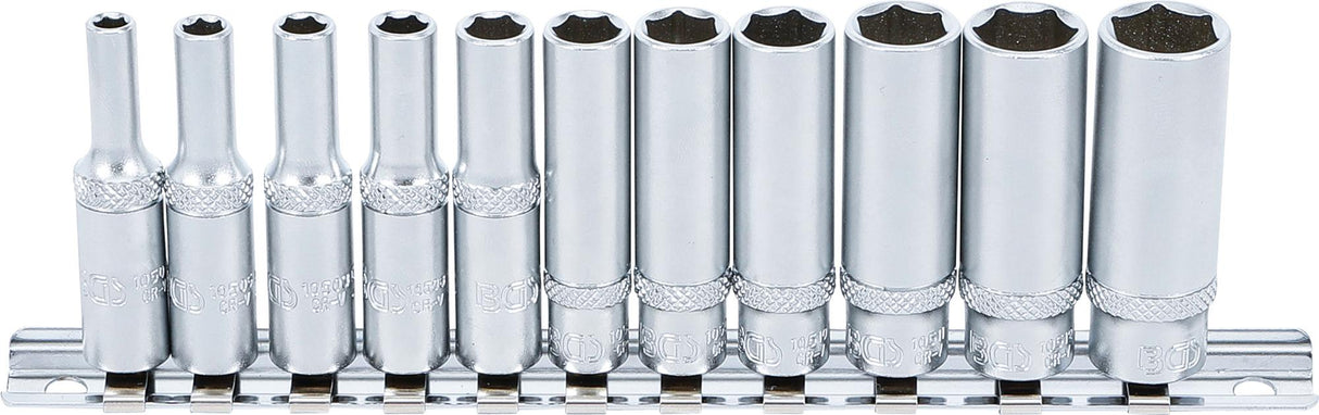SOCKET SET, HEXAGON, DEEP | 6.3 MM (1/4") DRIVE | 4 - 13 MM | 11 PCS. (2221)