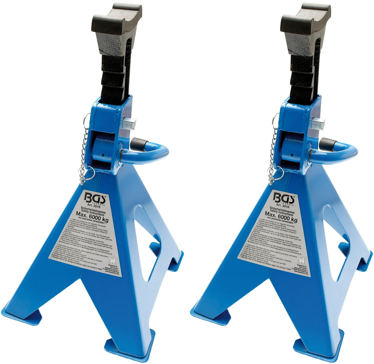 AXLE STANDS | LOAD CAPACITY 6000 KG / PAIR | STROKE 382 - 600 MM | 1 PAIR (3016)