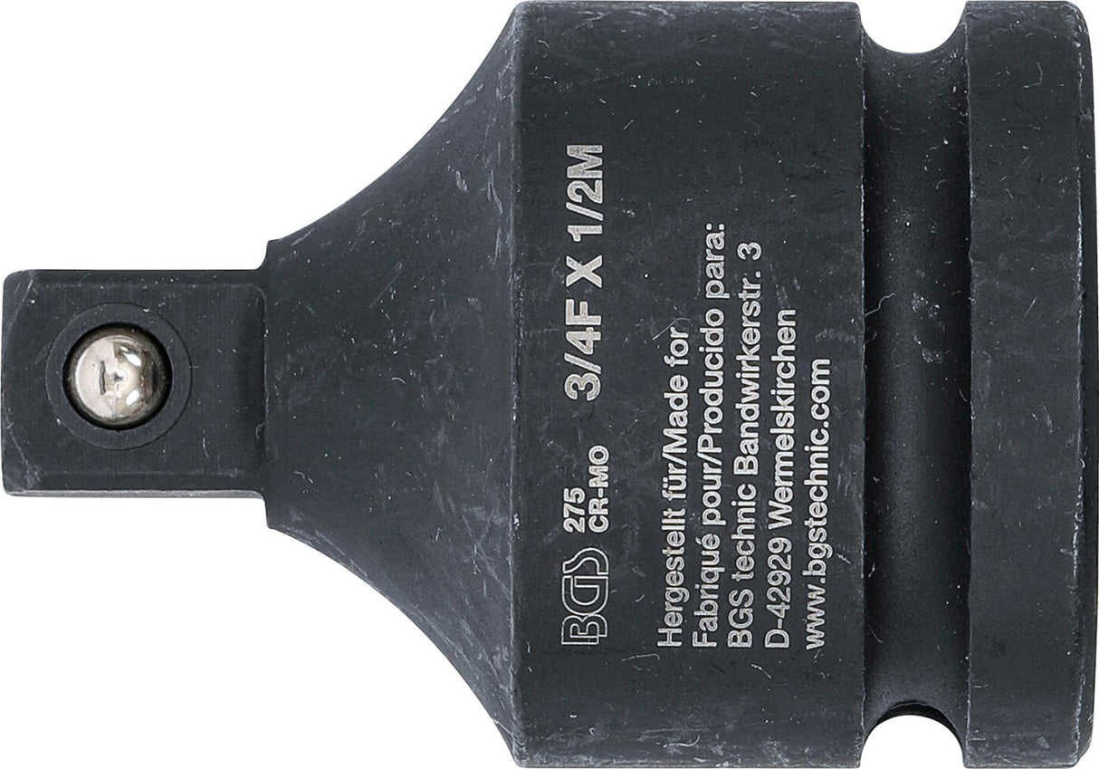 IMPACT SOCKET ADAPTOR | INTERNAL SQUARE 20 MM (3/4") - EXTERNAL SQUARE 12.5 MM (1/2") (275)