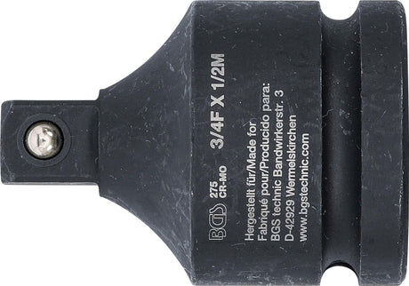 IMPACT SOCKET ADAPTOR | INTERNAL SQUARE 20 MM (3/4") - EXTERNAL SQUARE 12.5 MM (1/2") (275)