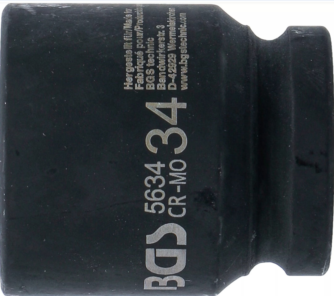IMPACT SOCKET, HEXAGON | 20 MM (3/4") DRIVE | 34 MM (5634)