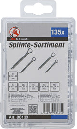 SPLINT PIN ASSORTMENT | Ø 1.6 - 3.2 MM | 135 PCS. (88138)