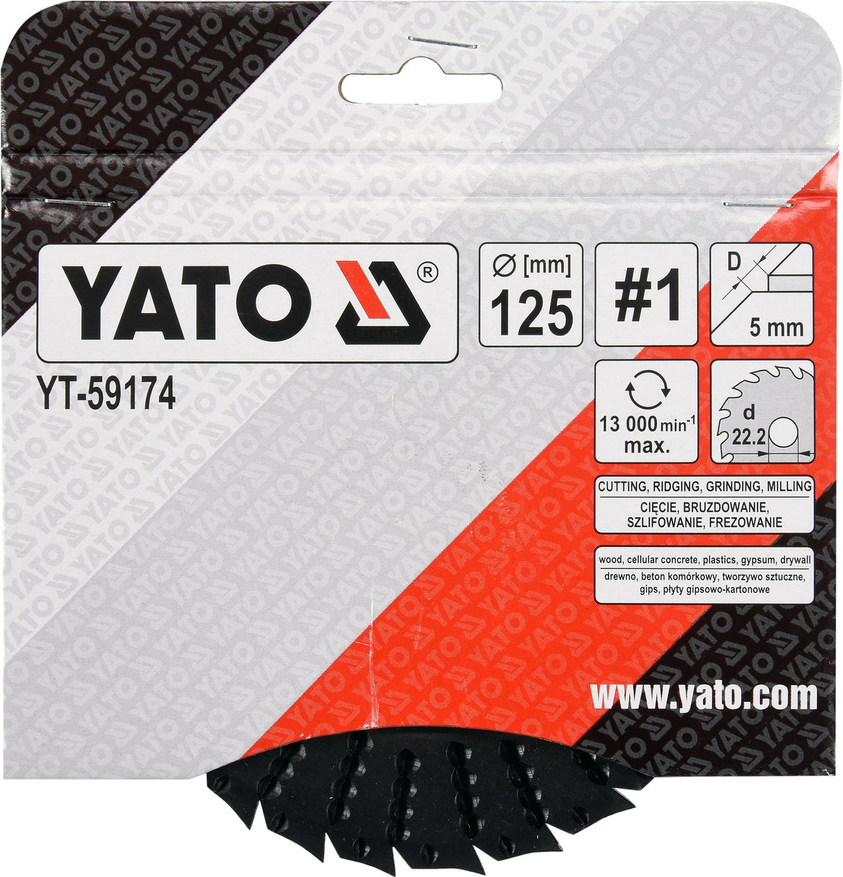 DISC/CUTTER FOR WOOD 125 MM, NO1 (YT-59174)