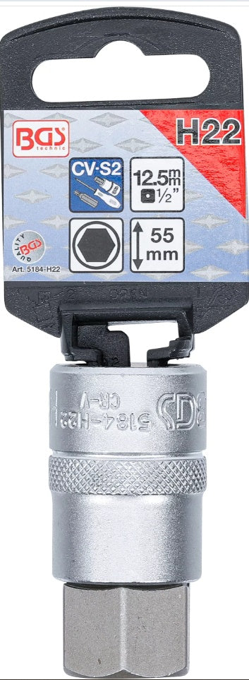 BIT SOCKET | 12.5 MM (1/2") | INTERNAL HEXAGON 22 MM (5184-H22)