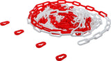 BARRIER CHAIN | RED / WHITE | 4 SNAP HOOKS | PLASTIC | 7.5 M (80816)