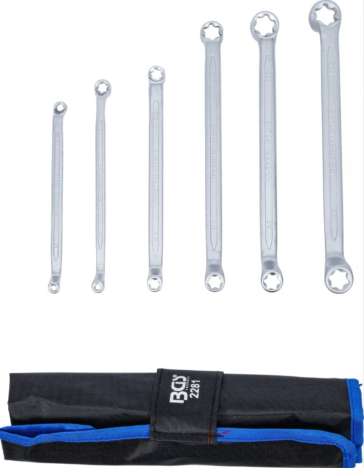 DOUBLE RING SPANNER SET WITH E-TYPE RING HEADS | OFFSET | E6 - E24 | 6 PCS. (2281)