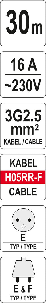 CABLE REEL 30M (YT-8106)