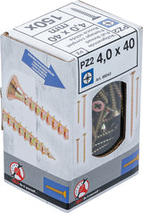 MULTI-PURPOSE SCREWS | CROSS SLOT PZ2 | 4.0 X 40 MM | 150 PCS. (88043)