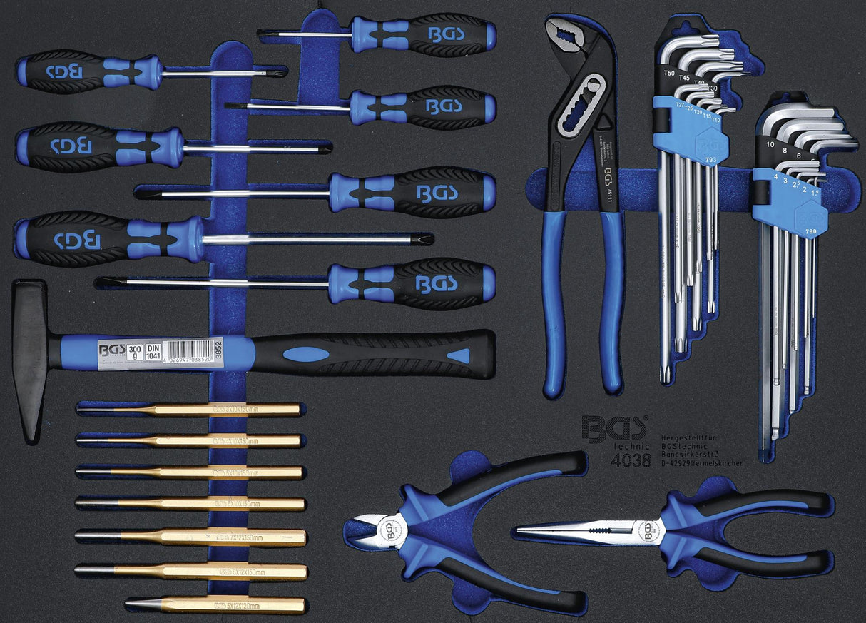 TOOL TRAY 3/3: HAMMER, PLIERS, SCREWDRIVER SET | 36 PCS. (4038)