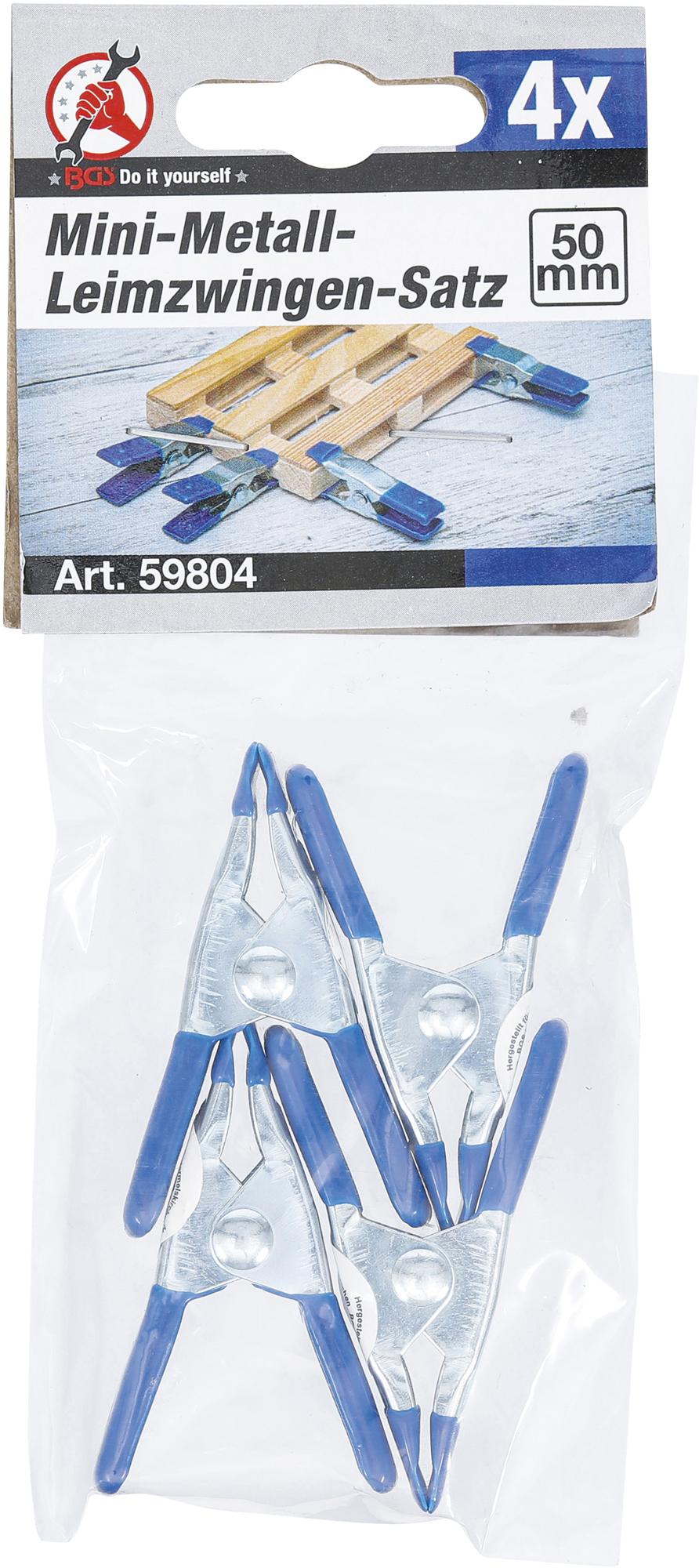 MINI METAL CLAMP SET | 50 MM | 4 PCS. (59804)