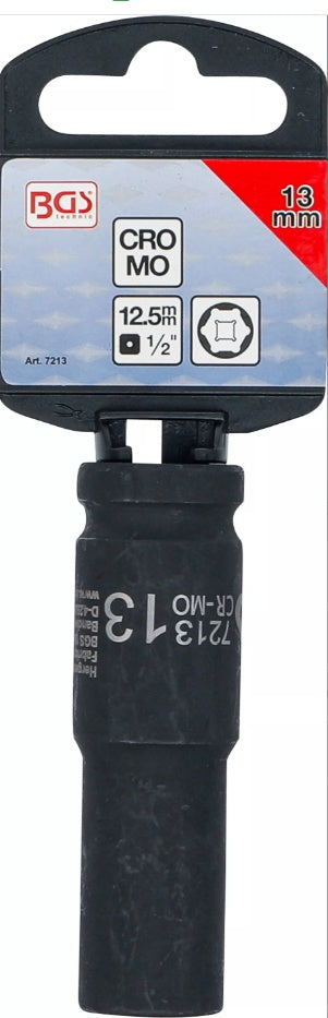 IMPACT SOCKET HEXAGON, DEEP | 12.5 MM (1/2") DRIVE | 13 MM (7213)
