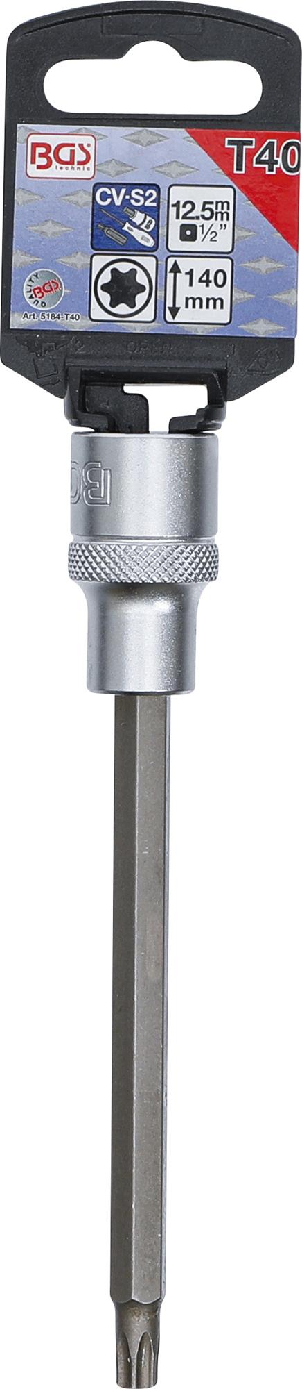 BIT SOCKET | LENGTH 140 MM | 12.5 MM (1/2") DRIVE | T-STAR (FOR TORX) T40 (5184-T40)