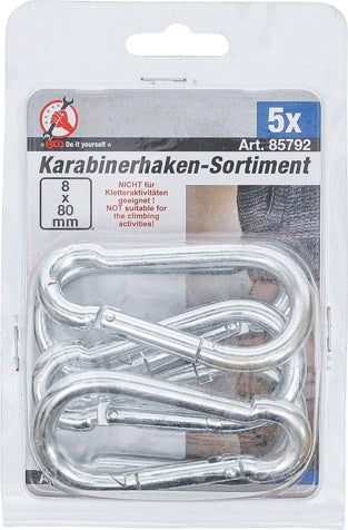 SNAP HOOKS SET | 80 X 8 MM | 5 PCS. (85792)