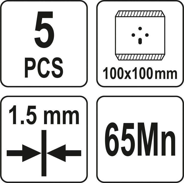 SPARE BLADES 100MM 4" 65MN 5PCS (YT-52843)