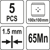 SPARE BLADES 100MM 4" 65MN 5PCS (YT-52843)