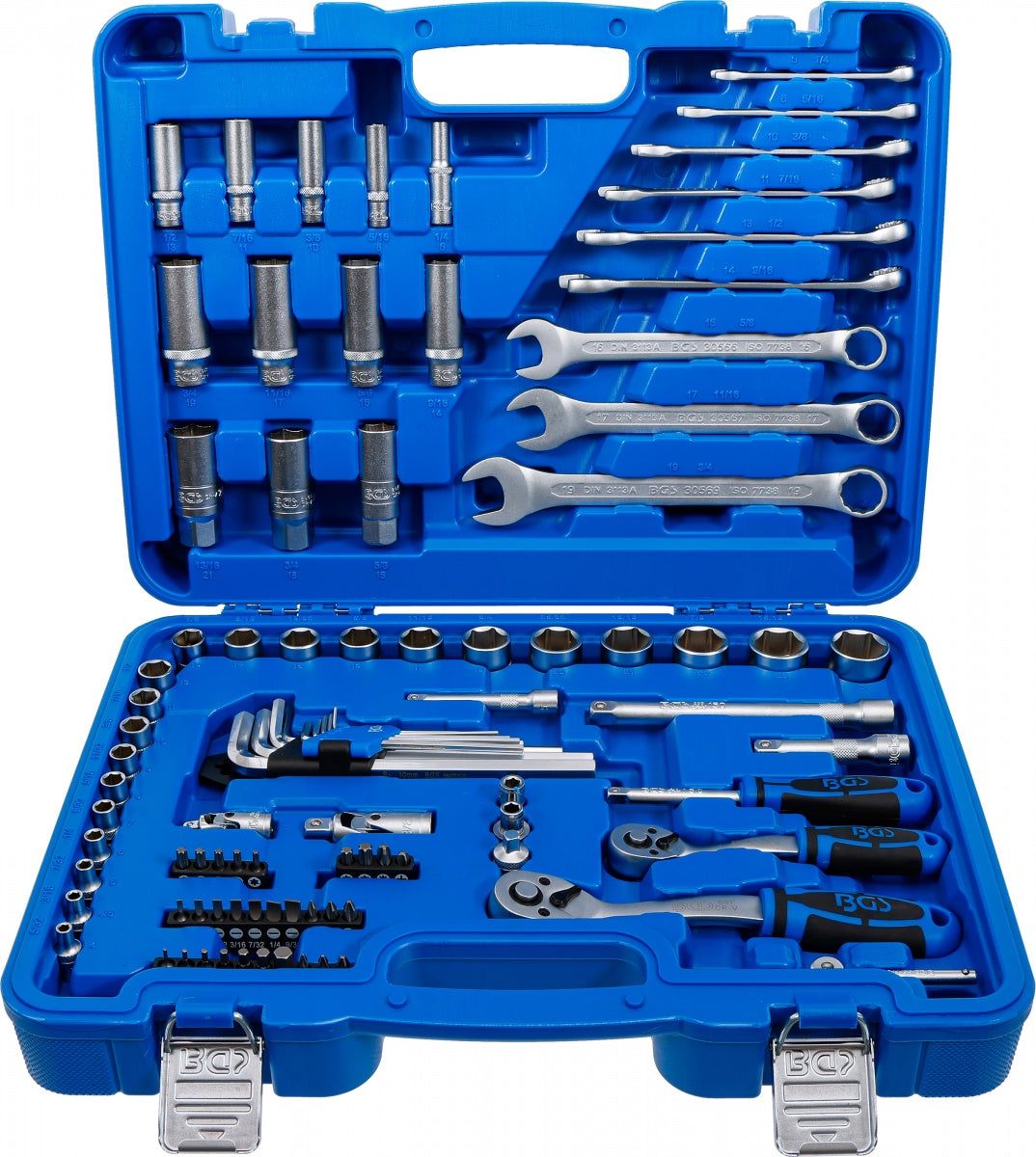 TOOL KIT WITH WRENCHES | 6.3 MM (1/4") / 10 MM (3/8") | 92 PCS (74701)
