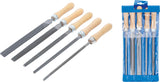 FILE SET | WOODEN HANDLE | 200 MM | 5 PCS. (50208)