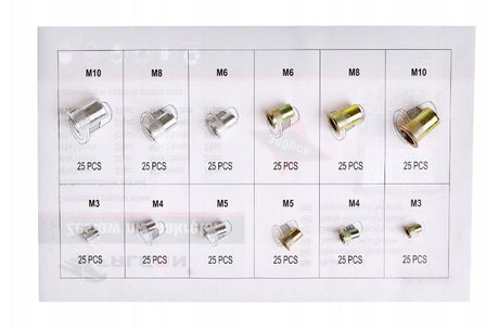 THREADED STEEL AND ALUMINUM RIVET SET MIX | M3-M10 | 300 PCS. (SK01069)