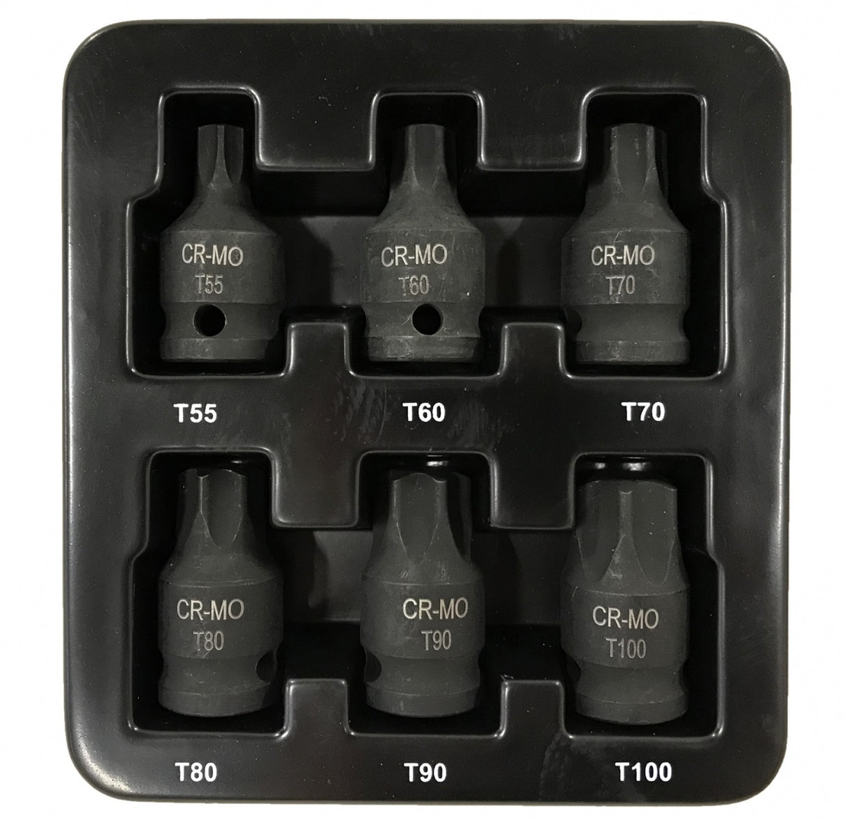 IMPACT BIT SET | 12.5 MM (1/2") | T-STAR (TORX) T55 - T100 | 6 PCS. (S1106)