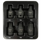 IMPACT BIT SET | 12.5 MM (1/2") | T-STAR (TORX) T55 - T100 | 6 PCS. (S1106)