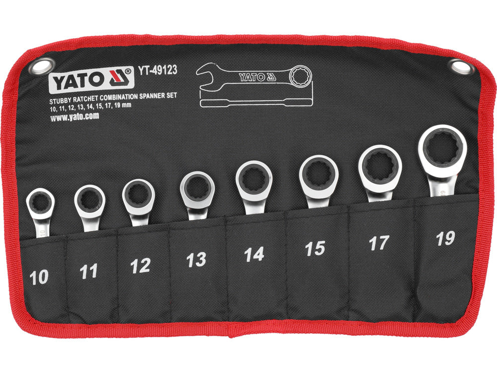 8PCS RATCHET WRENCH WITH SHORT HAND SET (YT-49123)