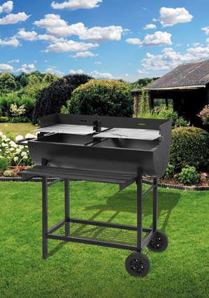 OUTDOOR BARBECUE / GRILL | OPEN | 2 COMPARTMENTS / 74X39 CM (99495)