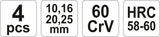 CHISEL SET FOR WOOD 10-16-20-25MM (YT-6260)