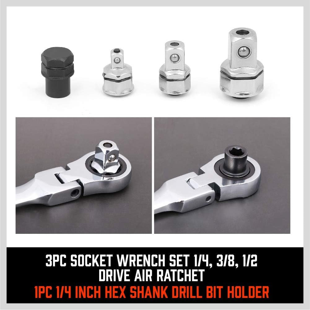 DOUBLE-SIDED LONG RATCHET WRENCHES | FLEX HEAD | WITH ADAPTERS | 8X9 - 17X19 MM | 10 PCS. (FMT10)