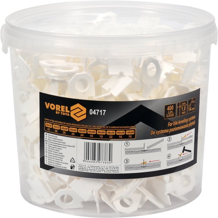 TILE LEVELING SYSTEM | BUCKET | 1 MM / 400 PCS. (04717)