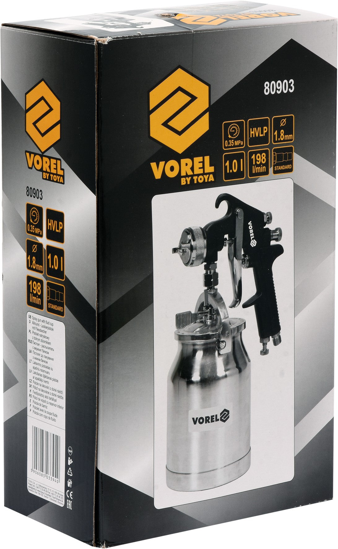 SPRAY GUN W. FLUID CUP HVLP 1000ML (80903)