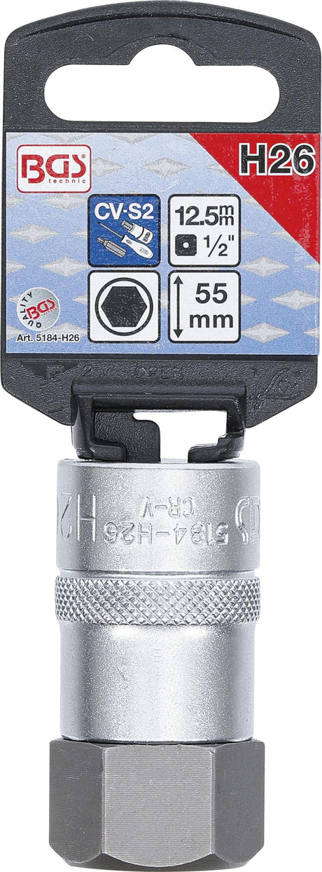 BIT SOCKET | 12.5 MM (1/2") DRIVE | INTERNAL HEXAGON 26 MM (5184-H26)