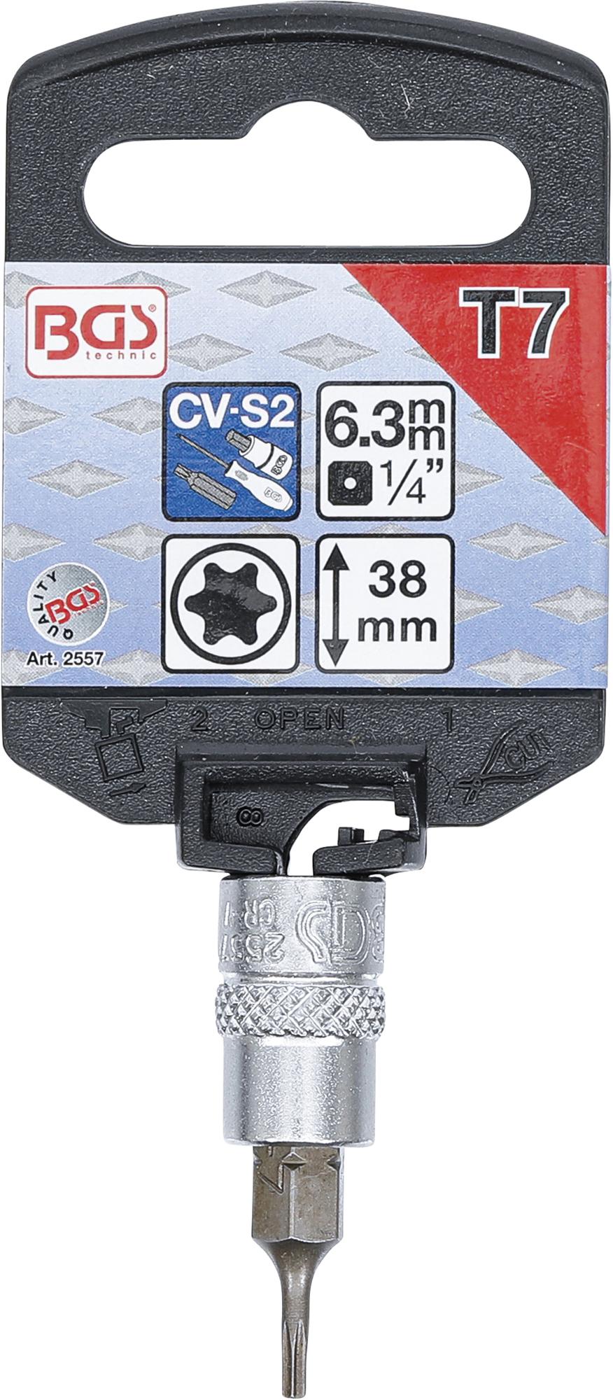 BIT SOCKET | 6.3 MM (1/4") DRIVE | T-STAR (FOR TORX) T7 (2557)