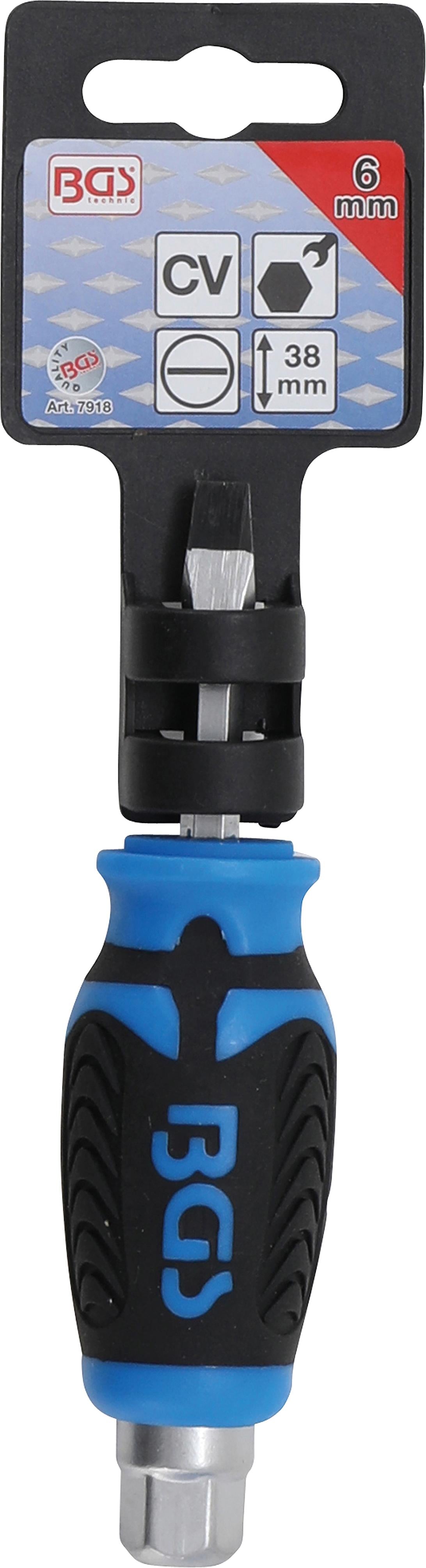 SCREWDRIVER | WITH EXTERNAL HEXAGON | SLOT SL 6 MM | BLADE LENGTH 38 MM (7918)