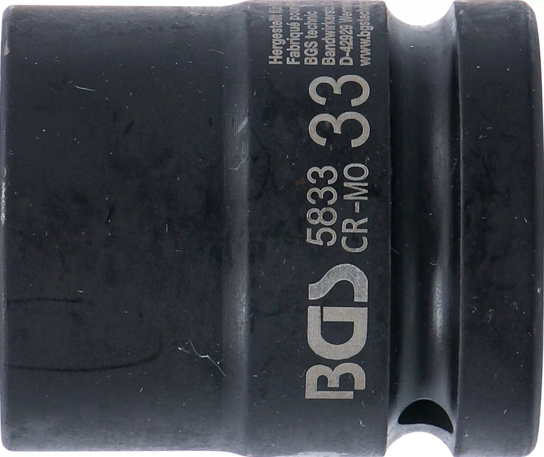 IMPACT SOCKET, HEXAGON | 25 MM (1") DRIVE | 33 MM (5833)