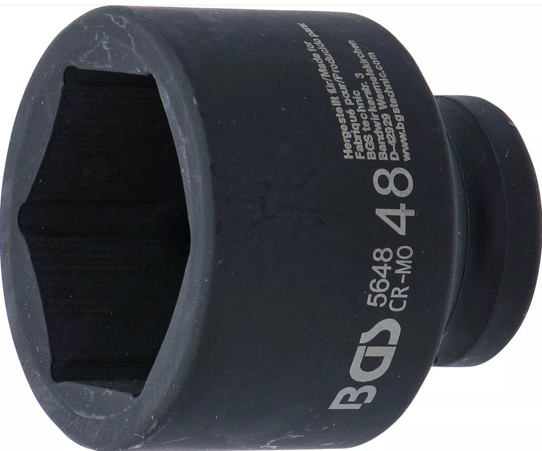 IMPACT SOCKET, HEXAGON | 20 MM (3/4") | 48 MM (5648)