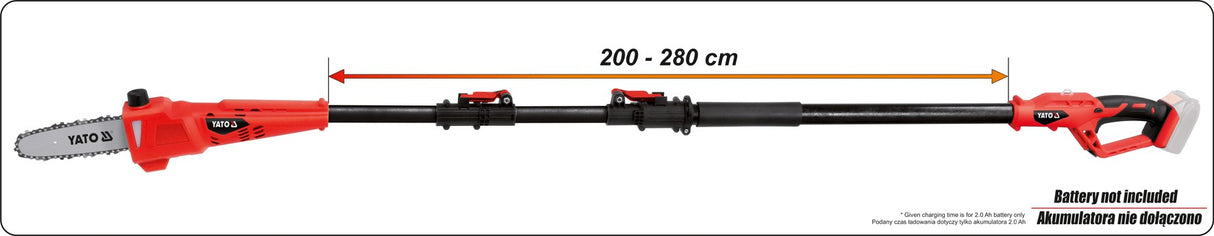 TELESCOPIC CHAIN SAW 18V 8'' - BODY (YT-82837)