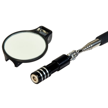 TELESCOPIC INSPECTION MIRROR / FLEX HANDLE / WITH LED | ROUND | 225-750 MM | Ø 50 MM (LM001)
