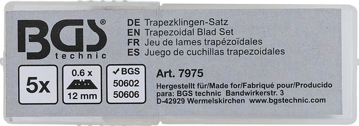 TRAPEZOIDAL BLAD SET | 0.6 X 12 MM | 5 PCS. (7975)