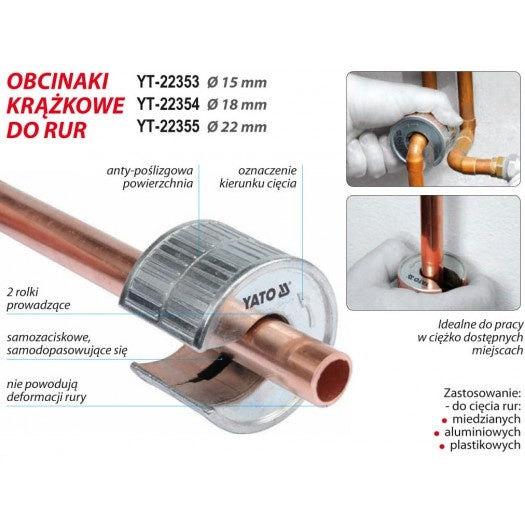 QUICK CUT PIPE CUTTER 15MM (YT-22353)