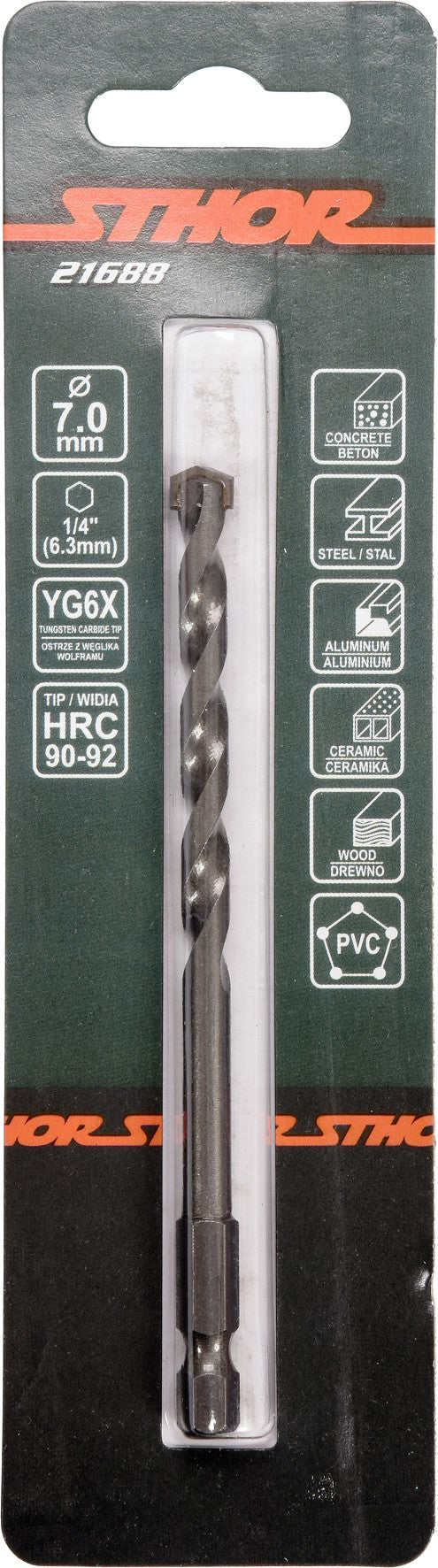 UNIVERSAL DRILL WITH HEX SHANK 7,0MM (21688)