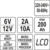 ELECTRONIC BATTERY CHARGER 6V/2A, 12V/10 (YT-83002)