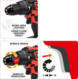 CORDLESS BRUSHLESS DRILL / DRIVER | WITH KIT 18V, 2 BATTERIES | 126 PCS. (YT-44250)